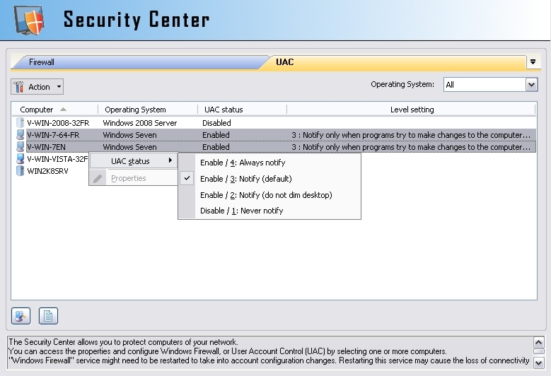 Security Centre Disabled Vista