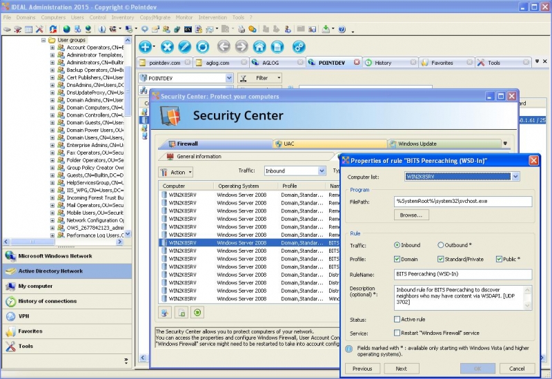 Manage Rules, UAC and Firewall Parameters Easily