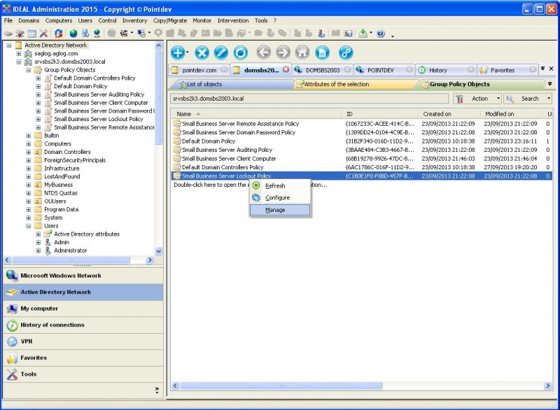 List and Manage Active Directory GPOs