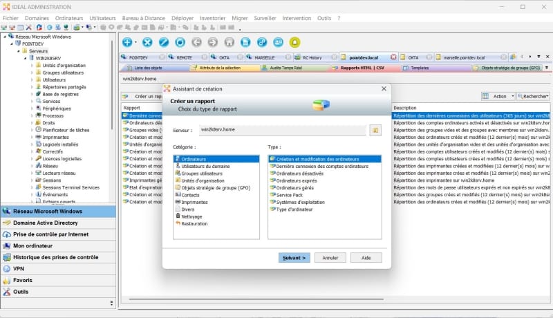 Générez des rapports HTML complets depuis Active Directory