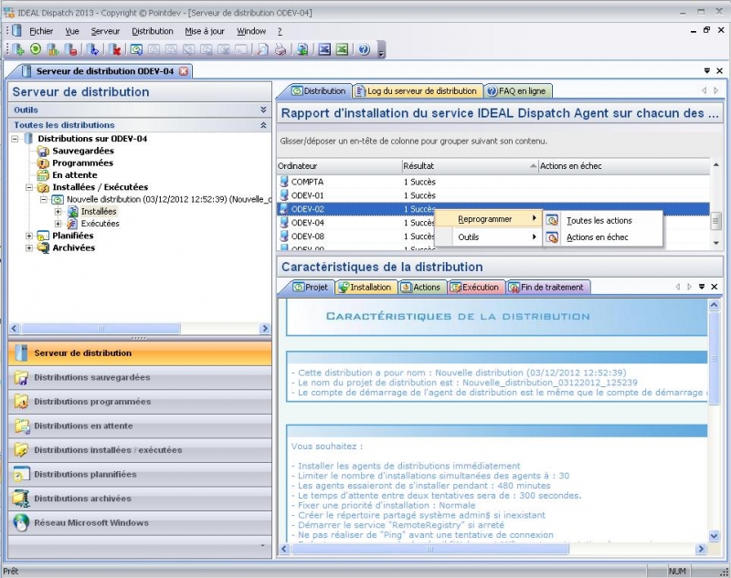 Vue générale du logiciel IDEAL Dispatch