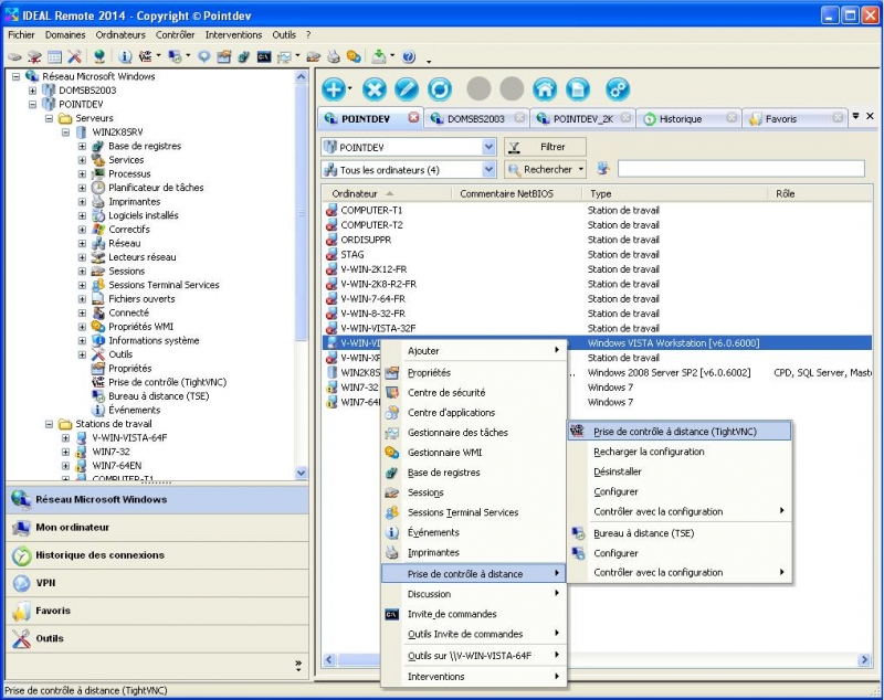 Sélectionnez une configuration de prise de contrôle