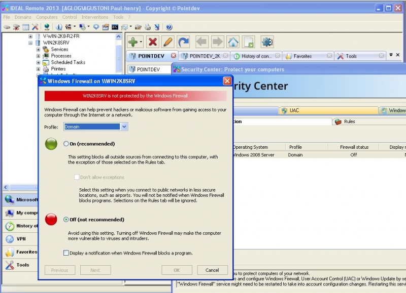 Change Firewall Parameters Remotely